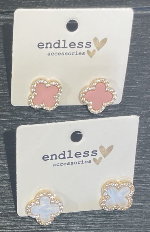Endless Cindy Øredobber Clover Rosa