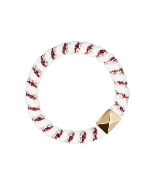 Dark Fluffy Hair Tie Candy Cane Mix