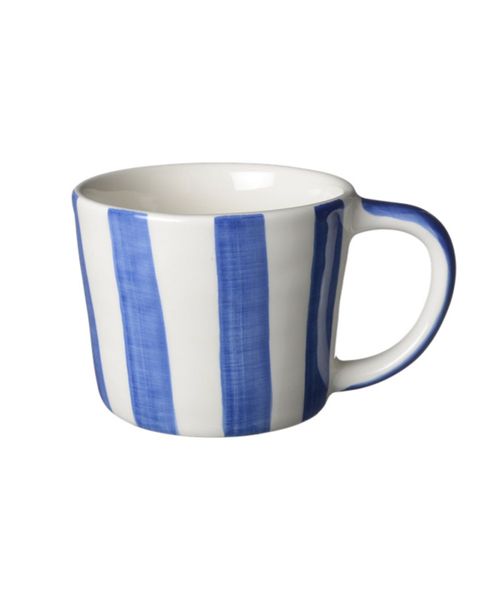 Bruka Design Krus Cappucino Capri Sea Blue Vertical Stripes