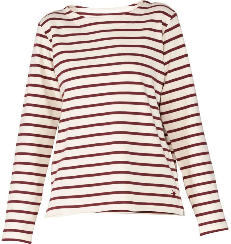 Blue Sportswear Donna LS Striped Genser Cream W Burgundy