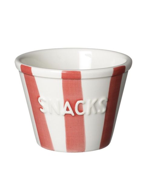 Bruka Design Snacks Skål Striper Rød